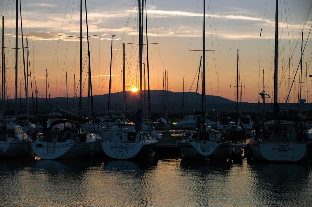 a bunch of boats that are sitting in the water