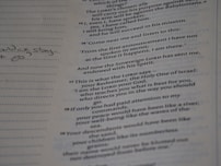 Close-up of a handwritten manuscript page with neat, serif font annotations.