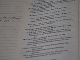 Close-up of a handwritten manuscript page with neat, serif font annotations.