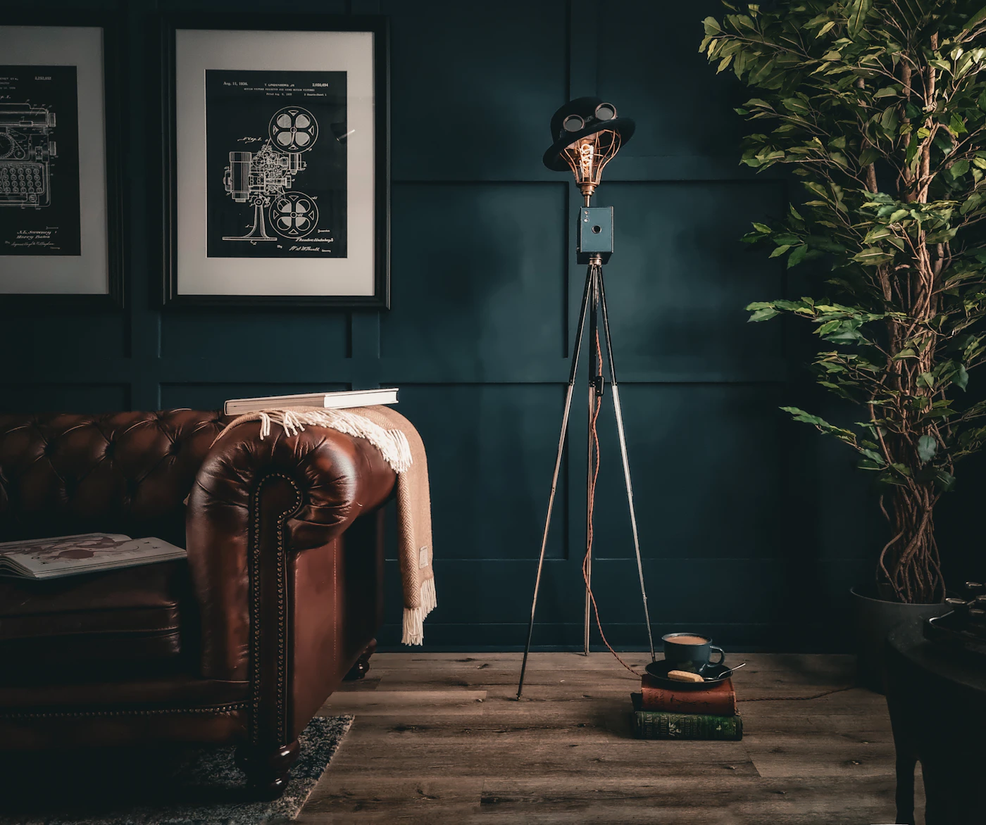 Couch + floor lamp