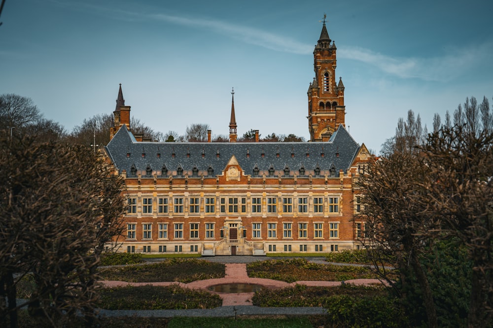 a large building with a clock tower on top of it