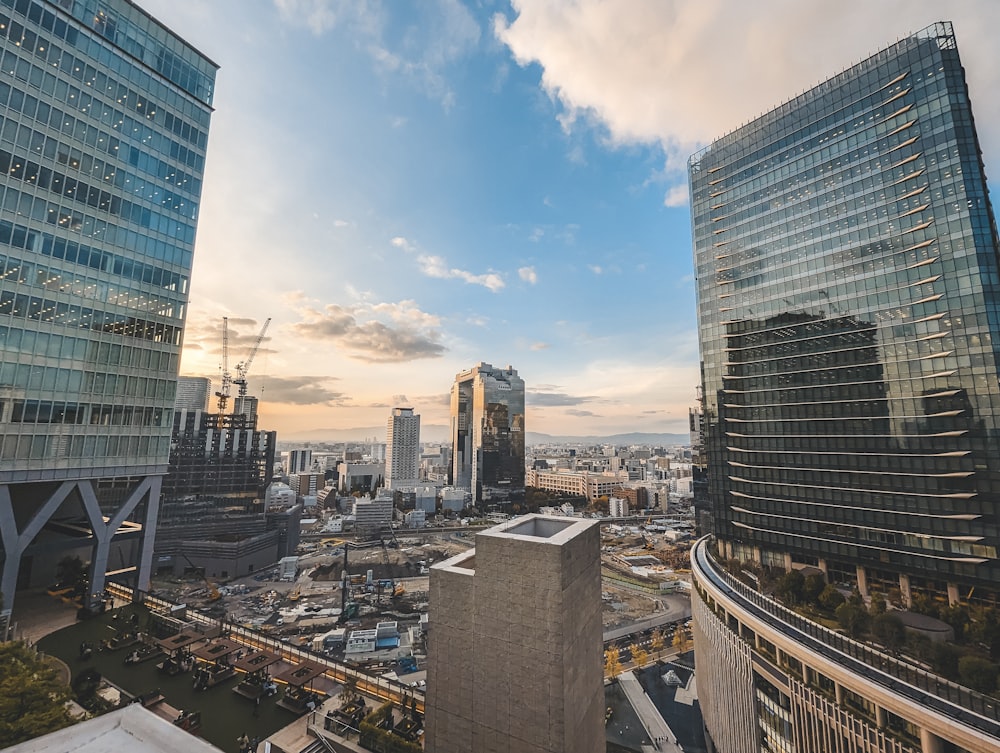 a view of a city from the top of a building