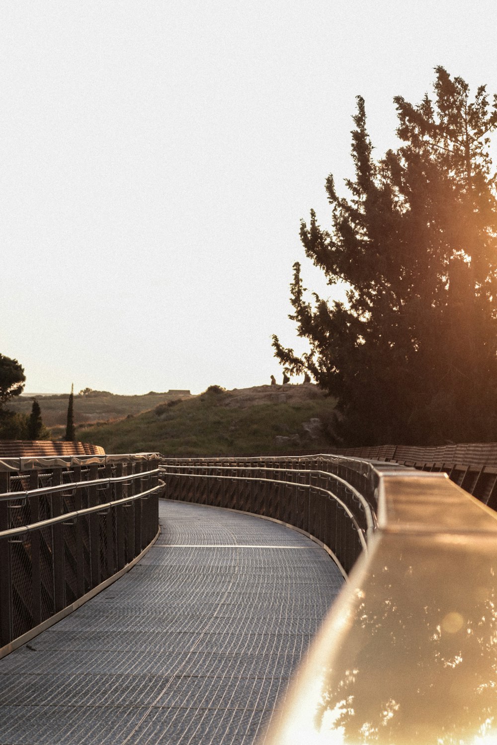 a person riding a skateboard on a bridge