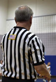 Training session with the referee coaching aspiring officials in the gym.