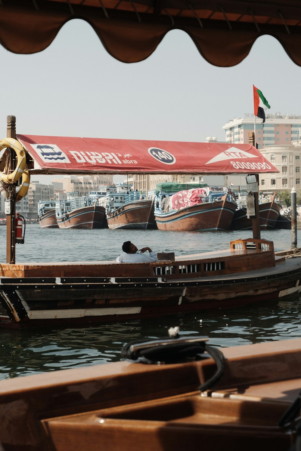 a couple of boats that are sitting in the water