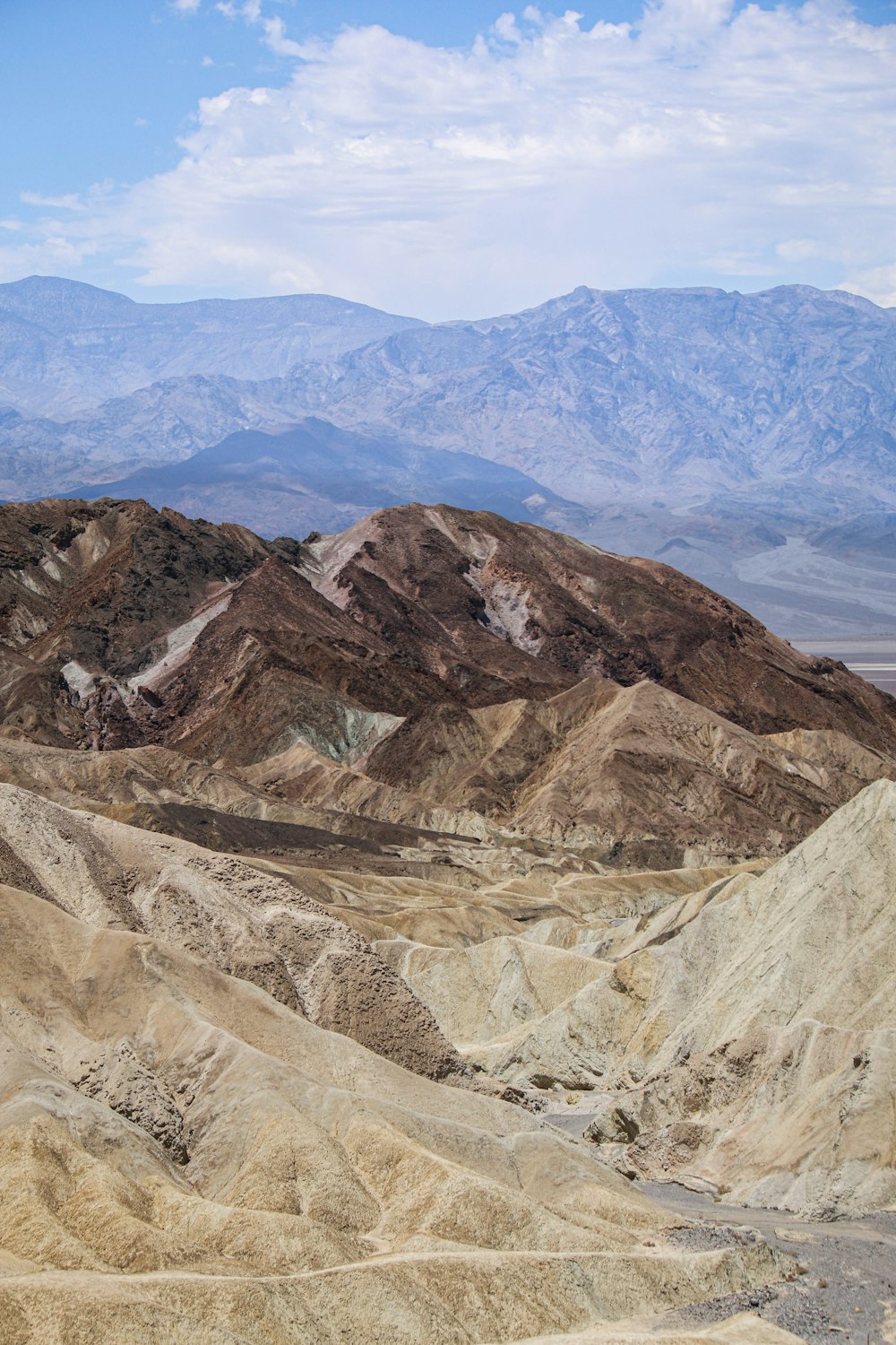 a view of a mountain range in the desert