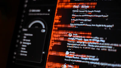 a close up of a computer screen with code code on it
