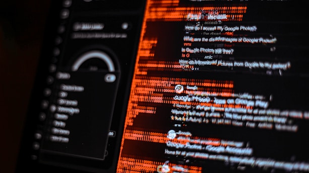 a close up of a computer screen with code code on it