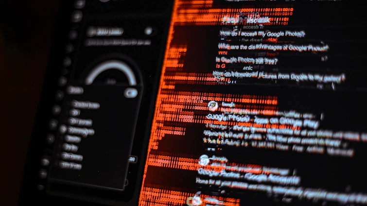 a close up of a computer screen with code code on it