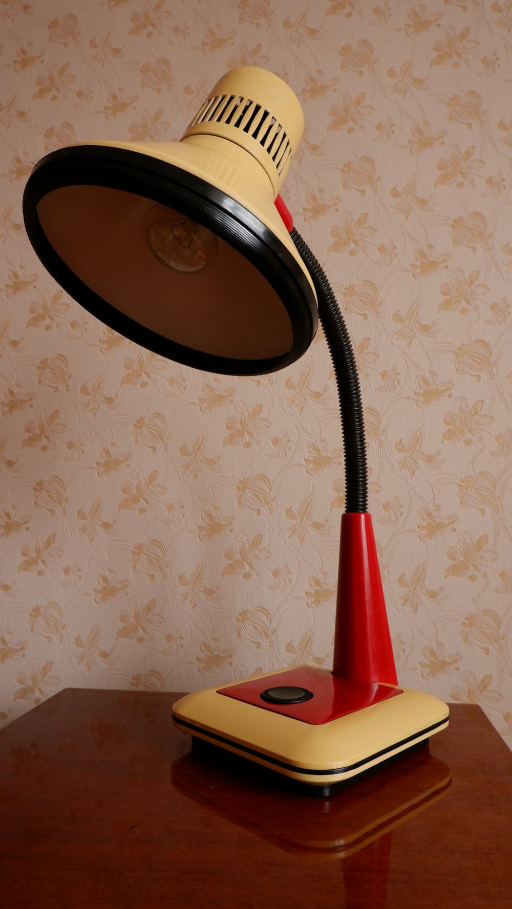 a lamp that is on top of a table