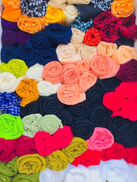 Finished products of digital printing displayed in a neat arrangement.