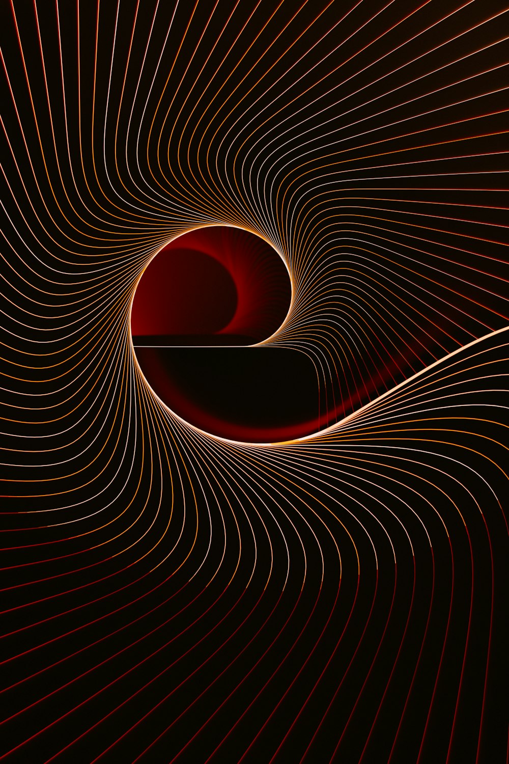 a computer generated image of a red swirl