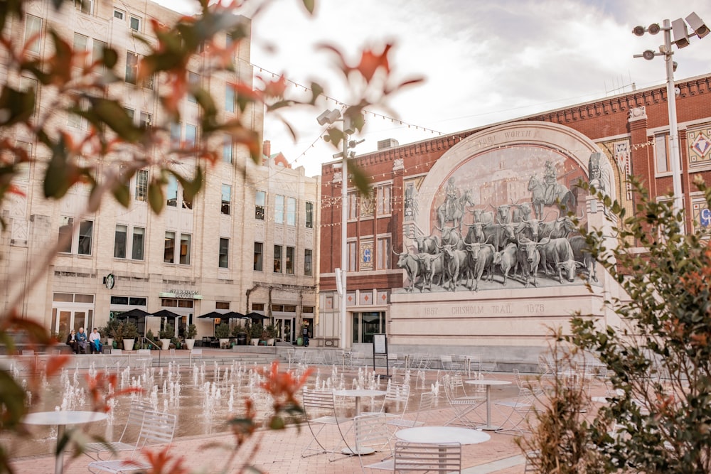 a building with a mural on the side of it