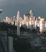 a view of the washington monument from the top of a building