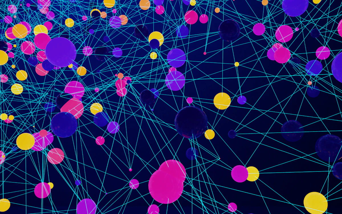 Visualización abstracta de redes neuronales, simbolizando el aprendizaje automático especializado en lenguaje jurídico.