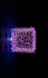 a television screen with a lot of colored sprinkles on it