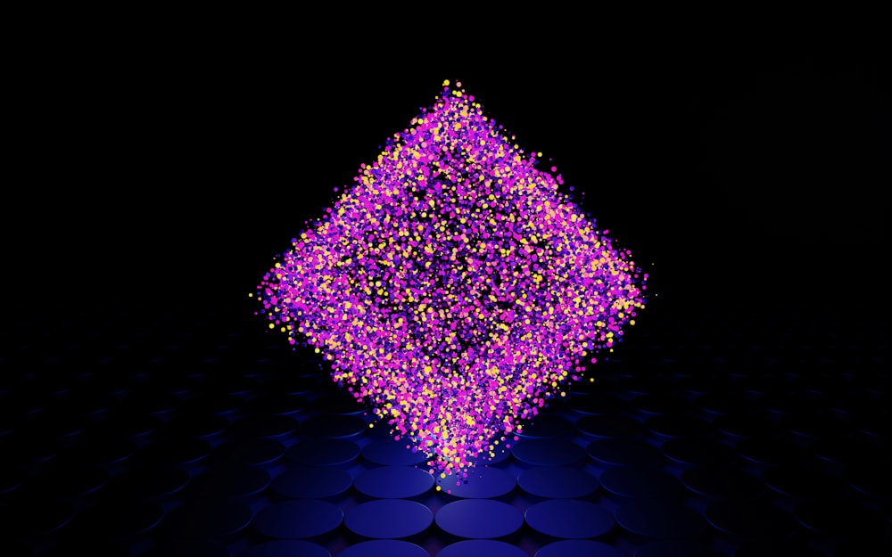 a computer generated image of a purple cube