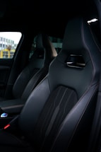 a close up of a car's seats in a vehicle