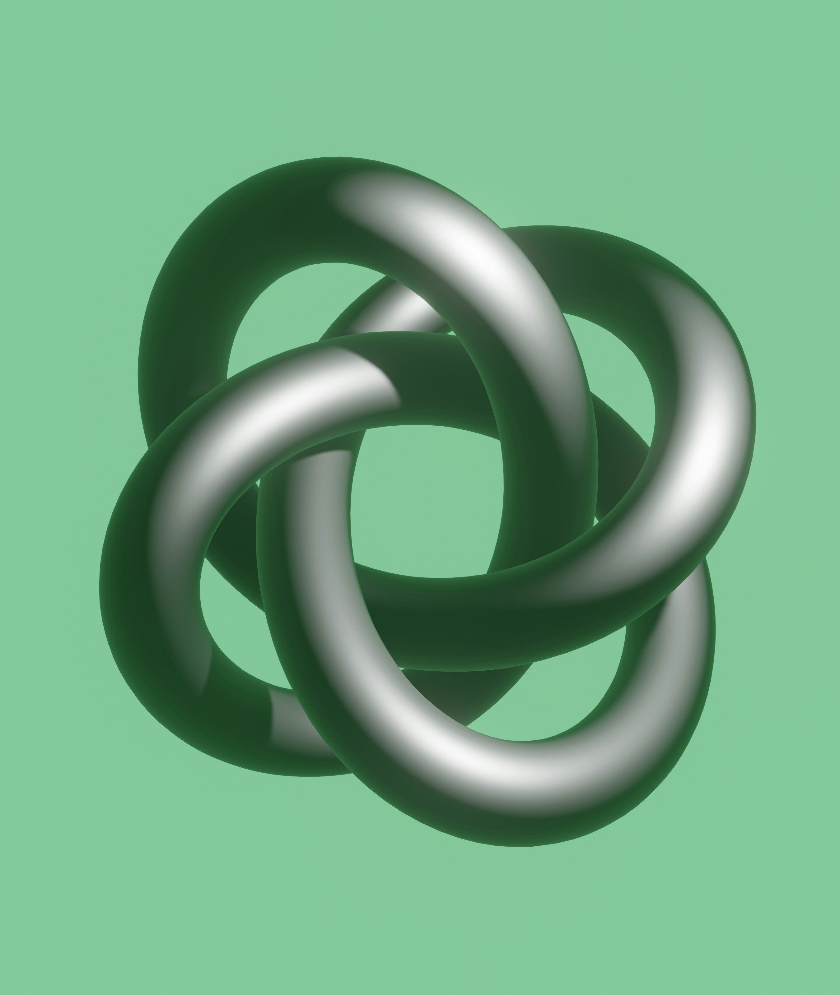 a 3d image of a knot on a green background