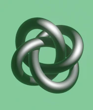 a 3d image of a knot on a green background