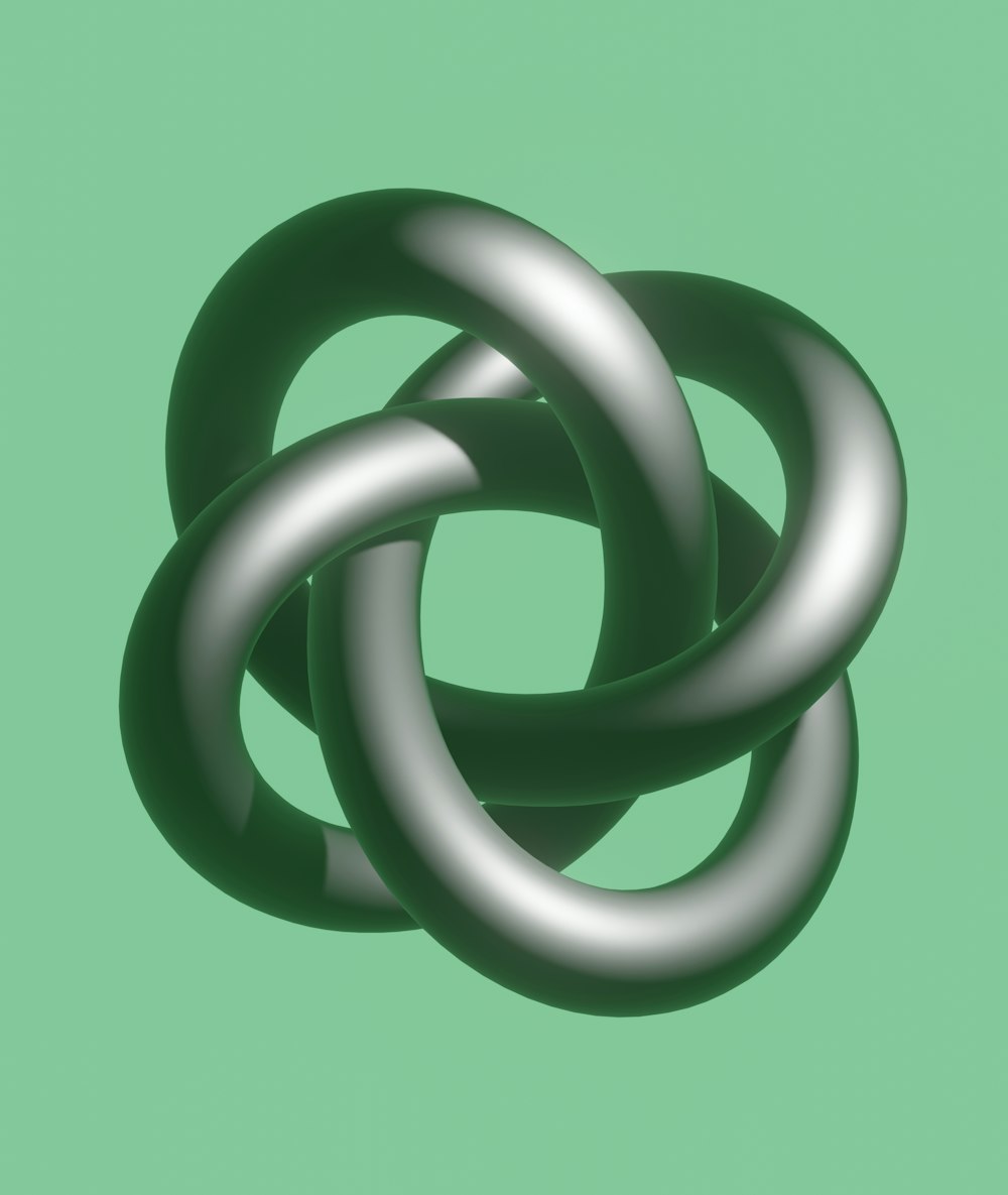 a 3d image of a knot on a green background