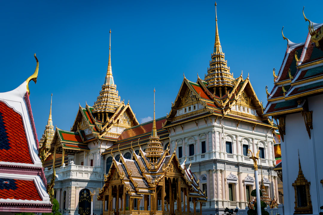 Ornate golden architecture at the Grand Palace in Bangkok