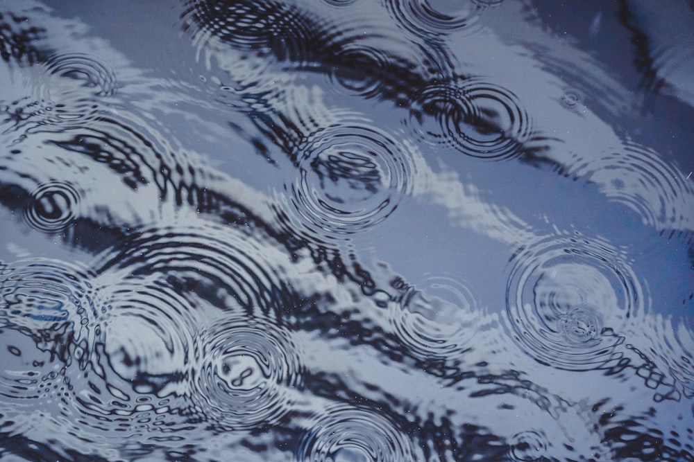 a reflection of a sky and clouds in water