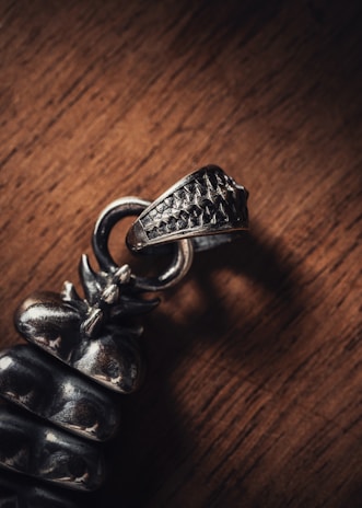 A close-up of a stylish accessory showcasing its details.