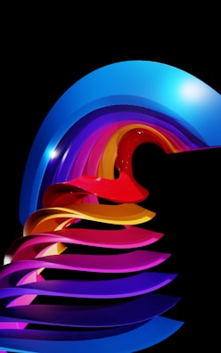 An elegant display of modern art with vibrant colors.