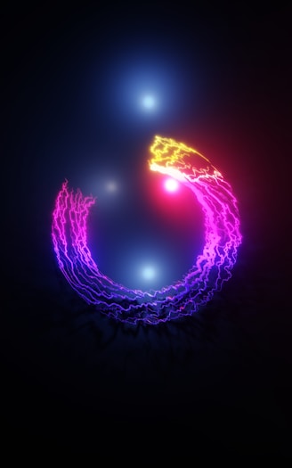 an abstract photo of a circular object in the dark