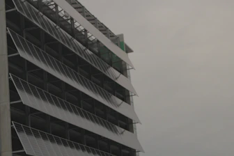 Modern building with solar panels illustrating energy efficiency