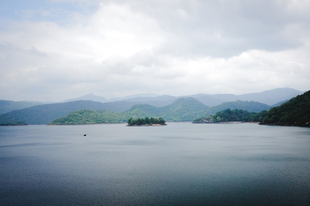 a large body of water surrounded by mountains