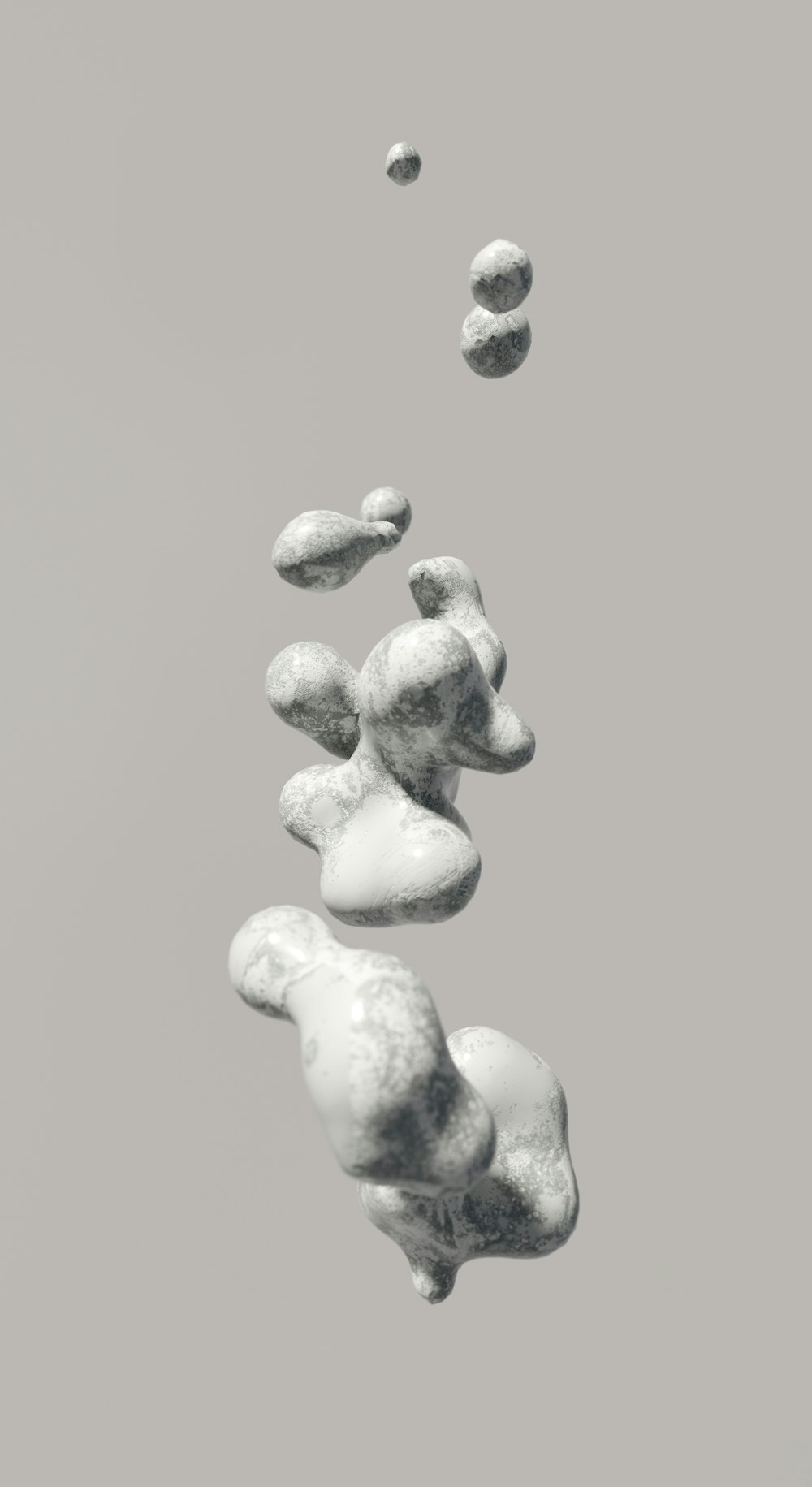 a group of rocks floating in the air