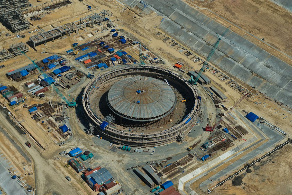 ドローン測量による現場の空撮イメージ