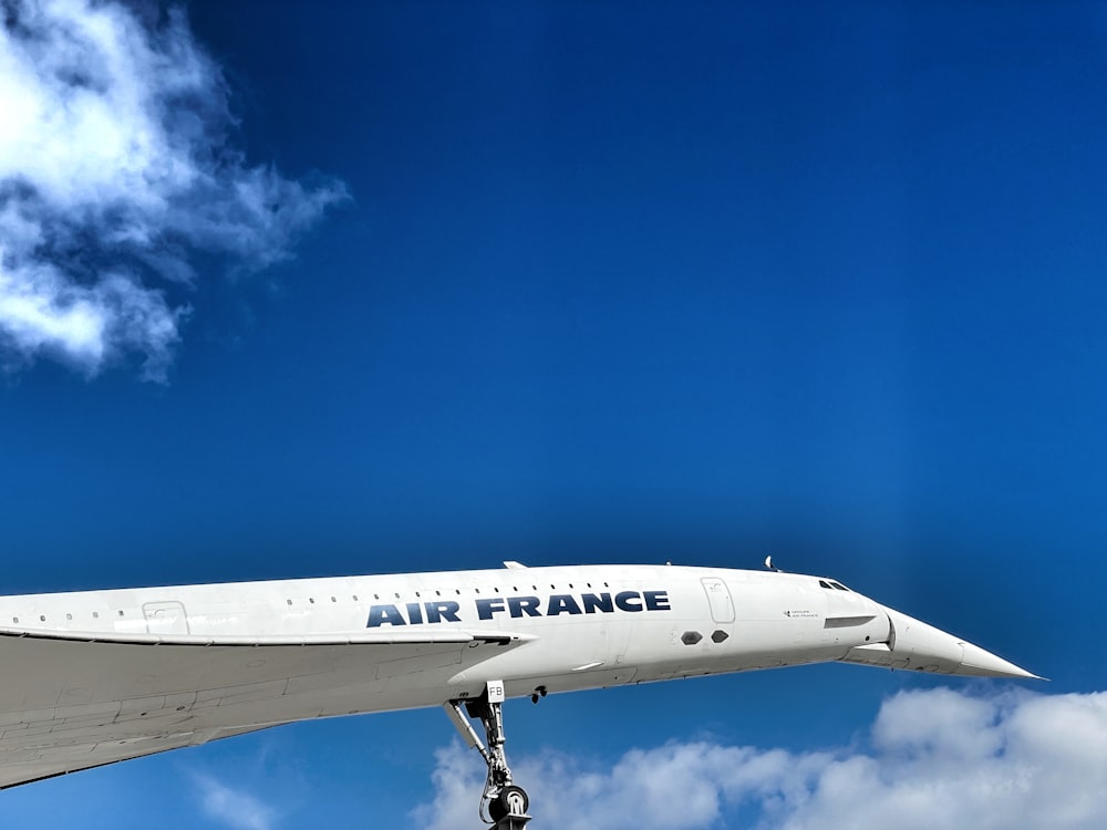 an air france airplane is flying in the sky