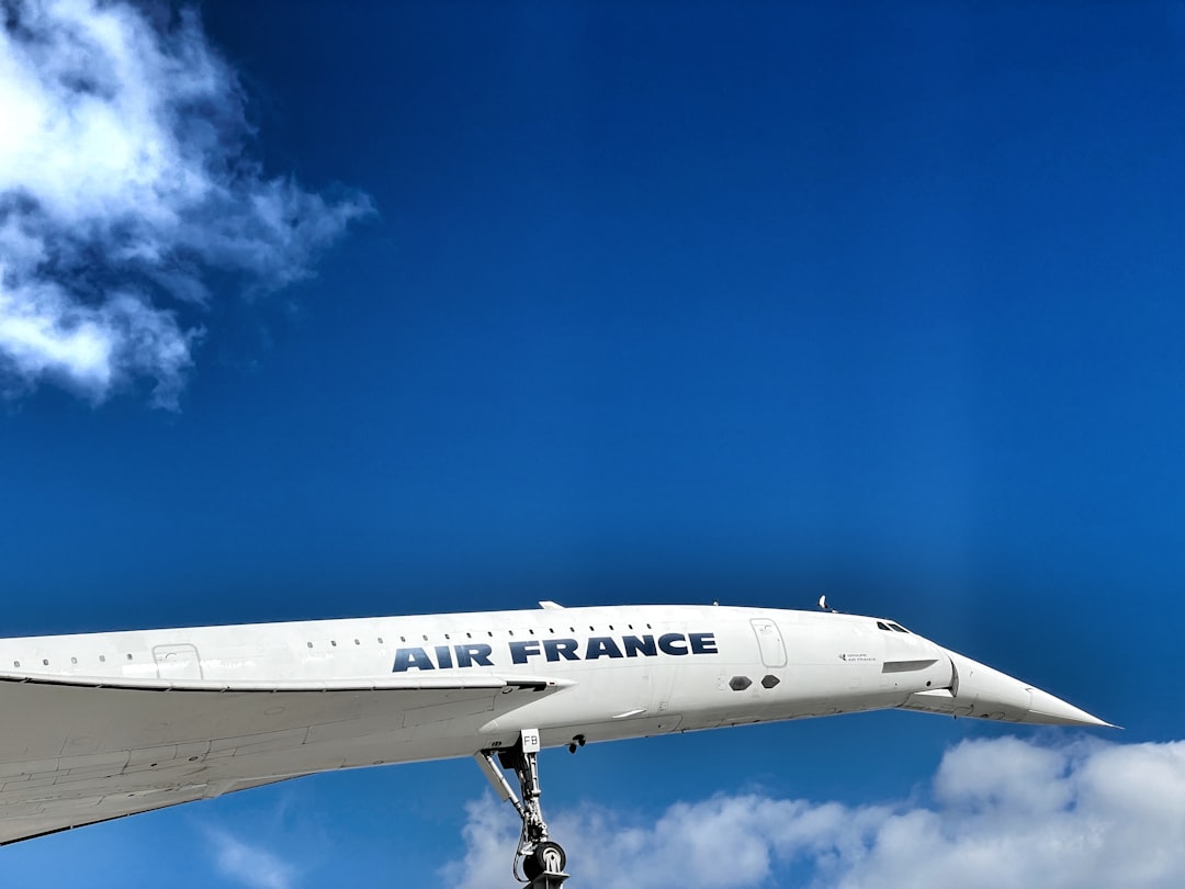 an air france airplane is flying in the sky, The Concorde at the Technikmuseum in Sinsheim, Germany