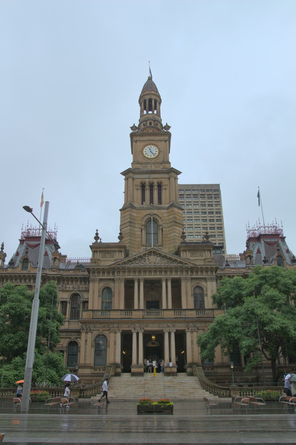 a large building with a clock tower on top of it