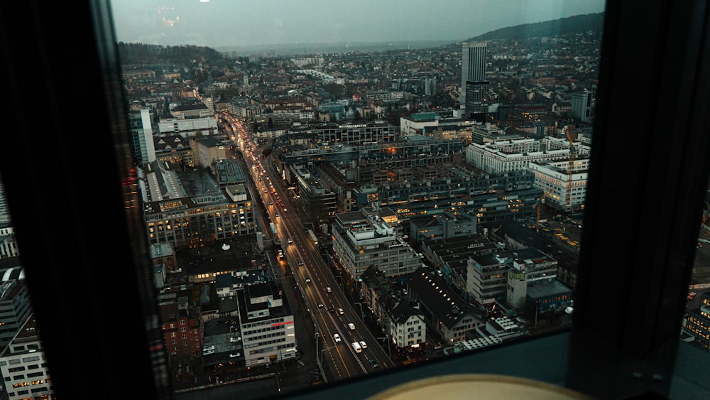 a view of a city from a tall building