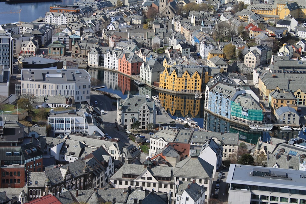 a view of a city from a high point of view