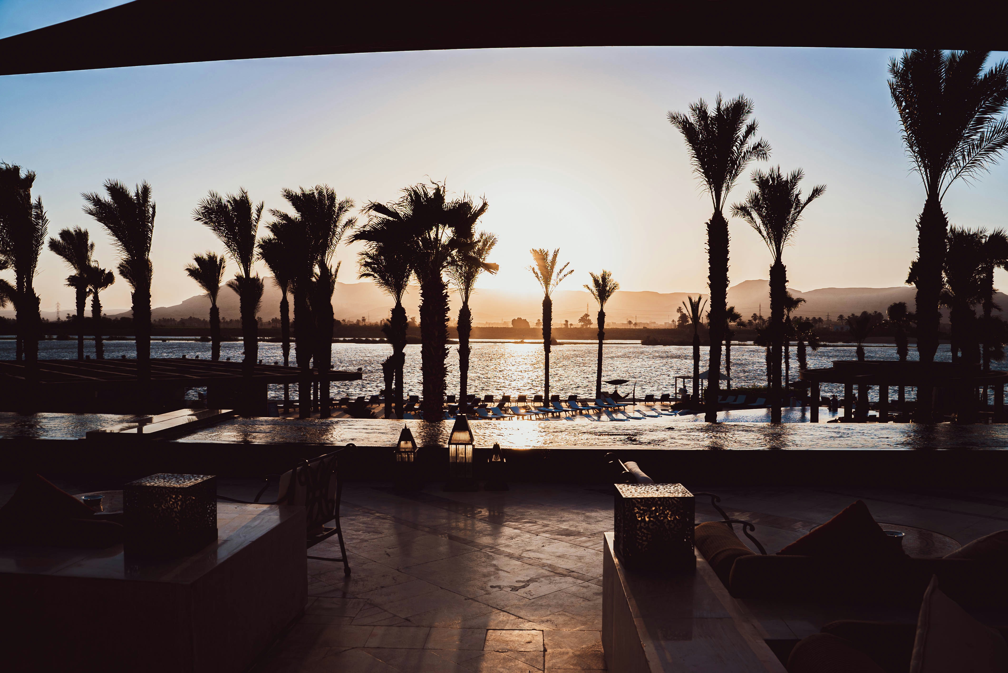 Sunset over the Nile river