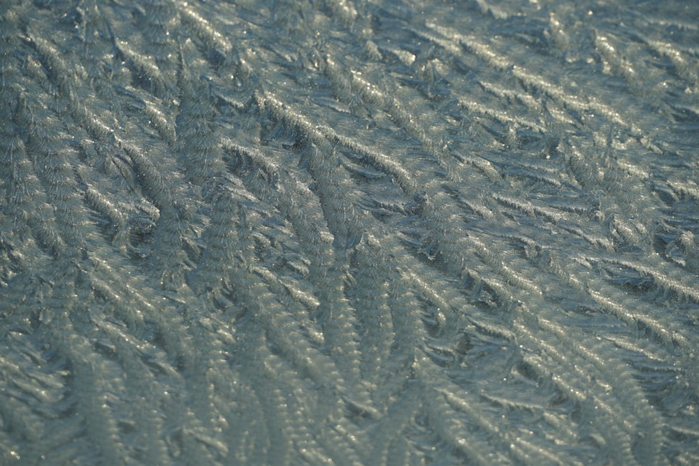 a close up view of a snow covered surface