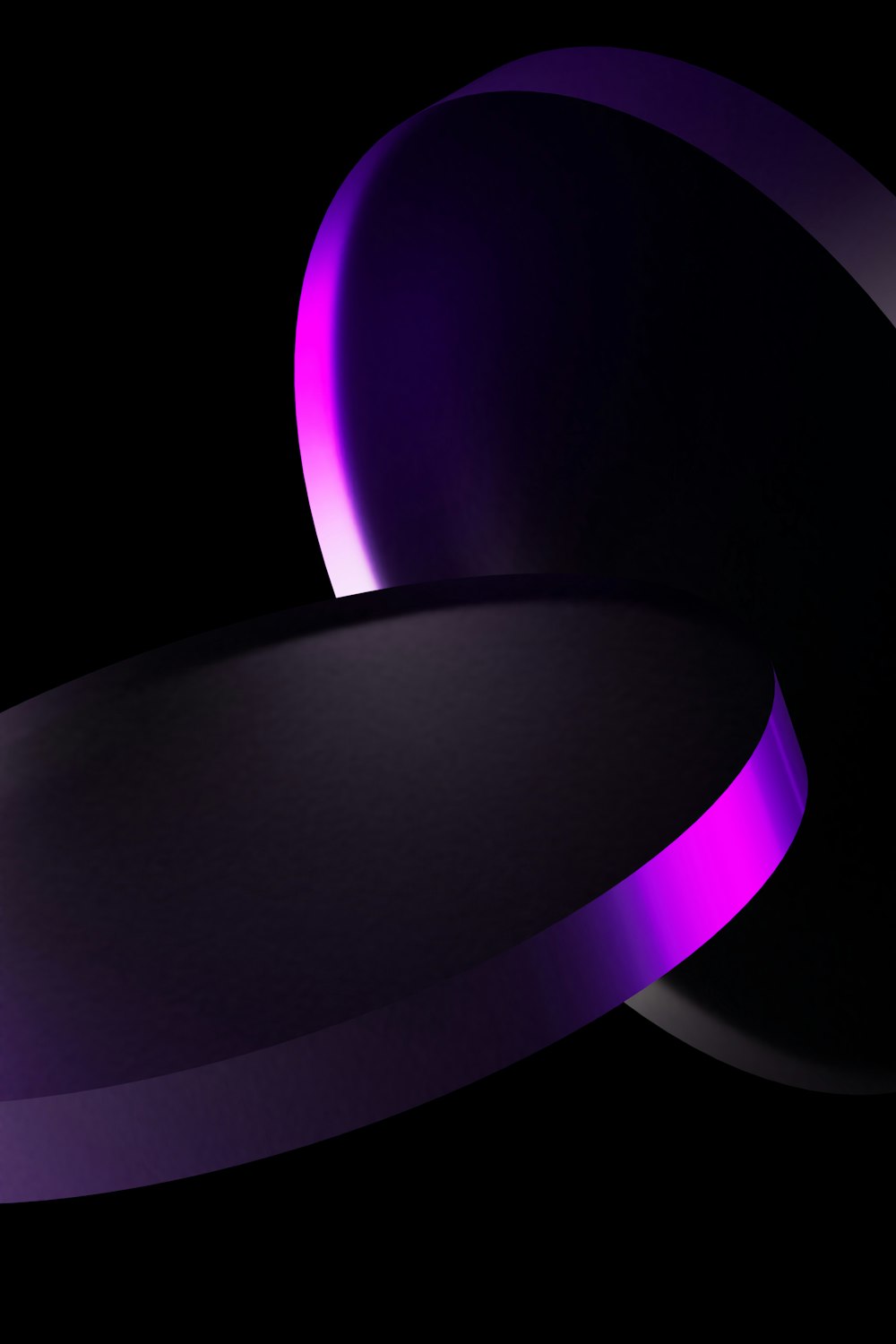 a black and purple background with two circles