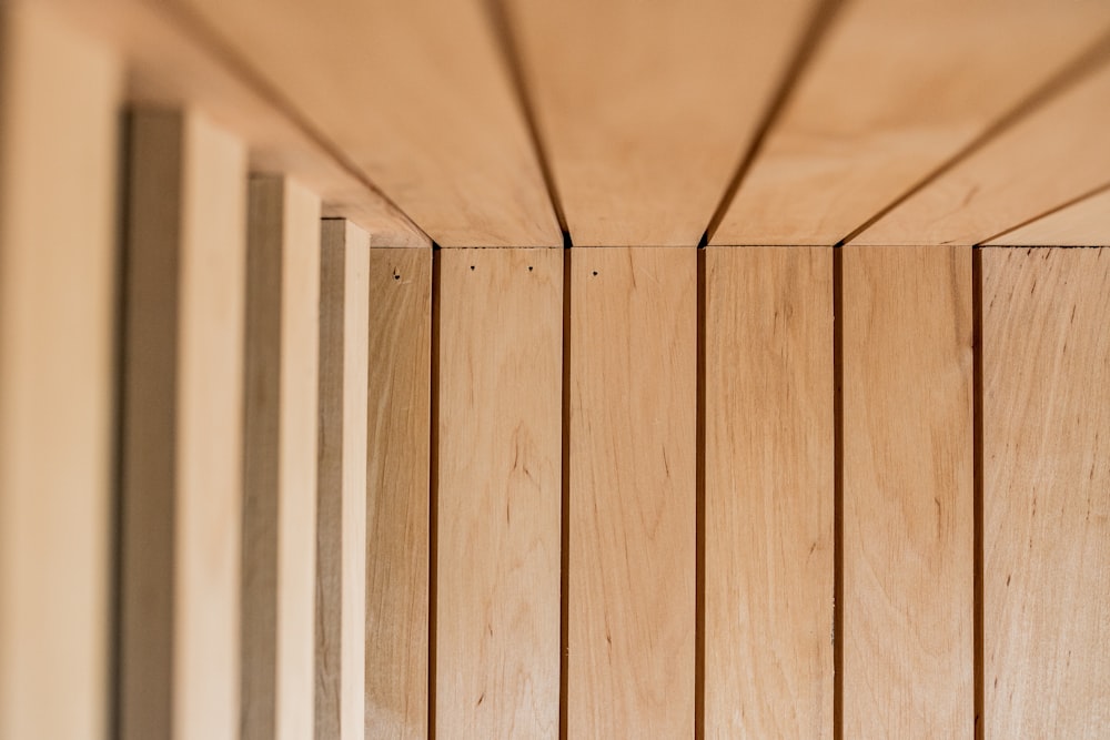 a close up of a wood paneled wall