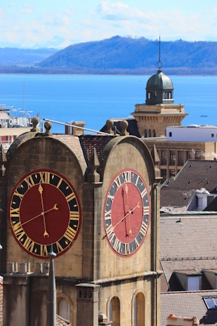 a building with a clock on the front of it