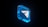 A 3D blue icon with a white paper plane symbol at the center, surrounded by a translucent blue border, positioned against a dark background.