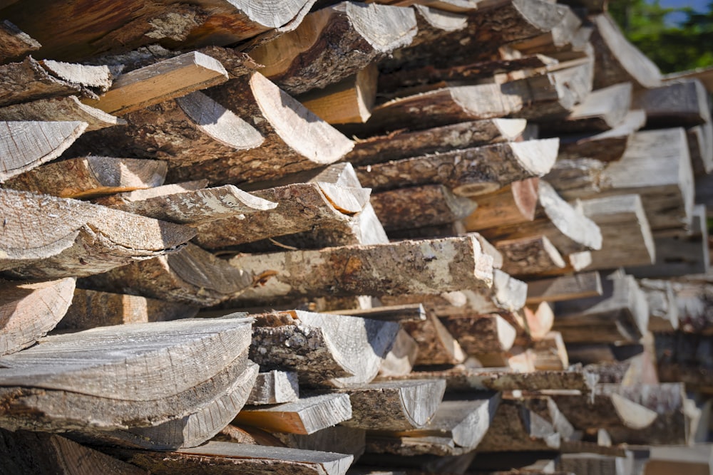 a pile of wood sitting next to each other