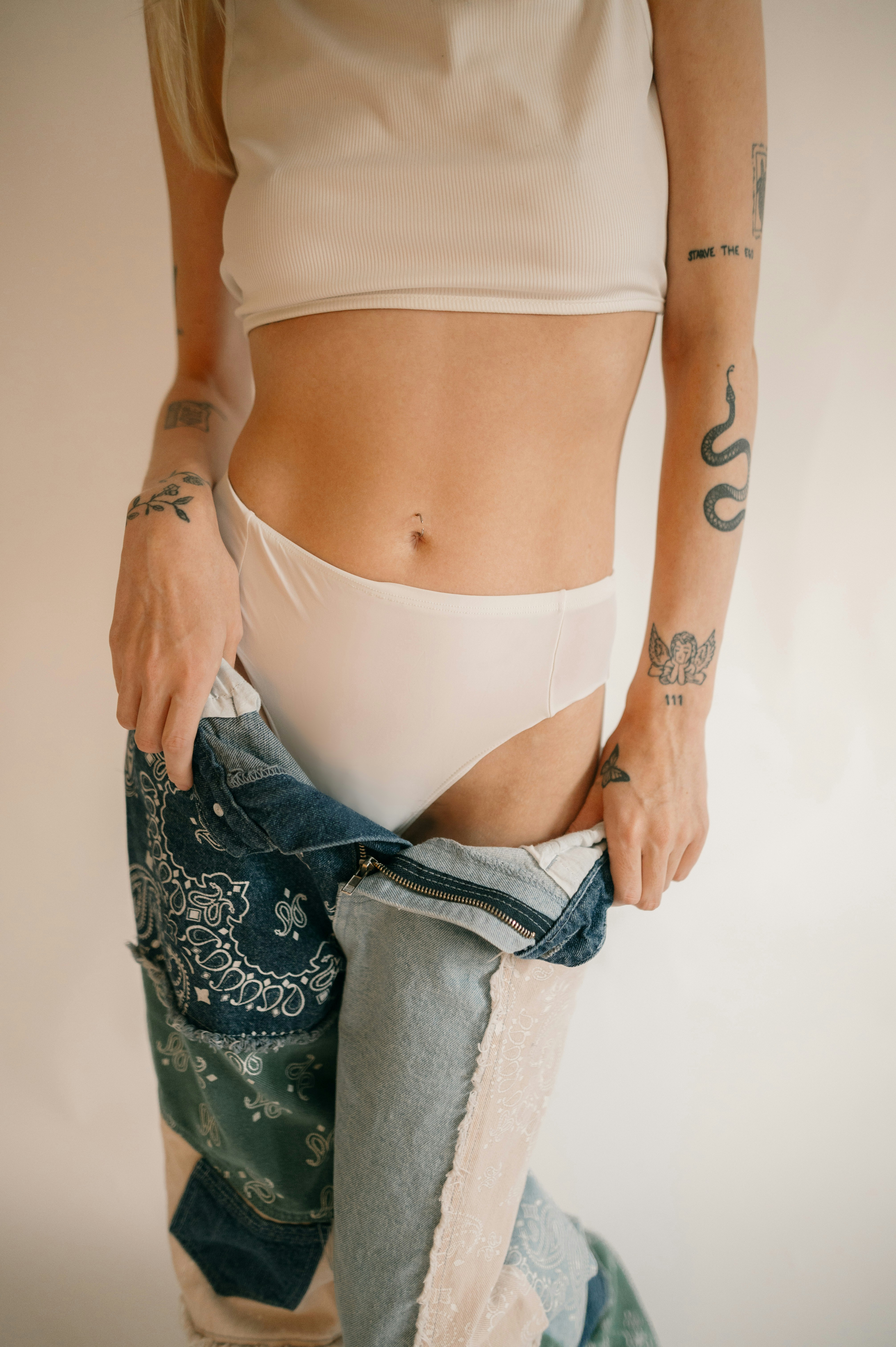 Bralette de encaje sin varillas para mujer Blanco
