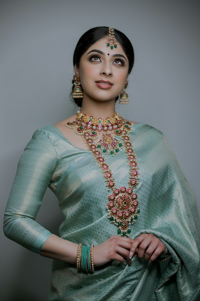 Bhagalpuri Silk Saree – Navy & Silver