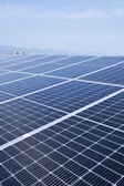 a large solar panel with a sky background