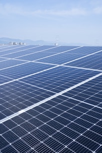 a large solar panel with a sky background